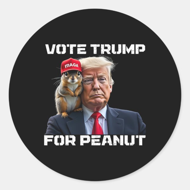Sticker Rond Votez Trump Pour L'Arachide L'Écureuil (Devant)