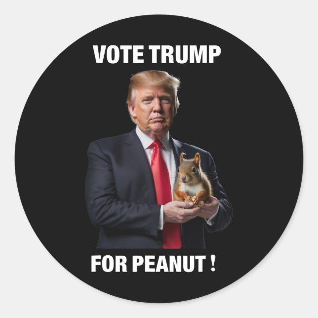 Sticker Rond Votez Trump Pour L'Arachide L'Écureuil 3 (Devant)