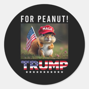 Sticker Rond Votez Trump Pour L'Arachide L'Écureuil Trump 2024