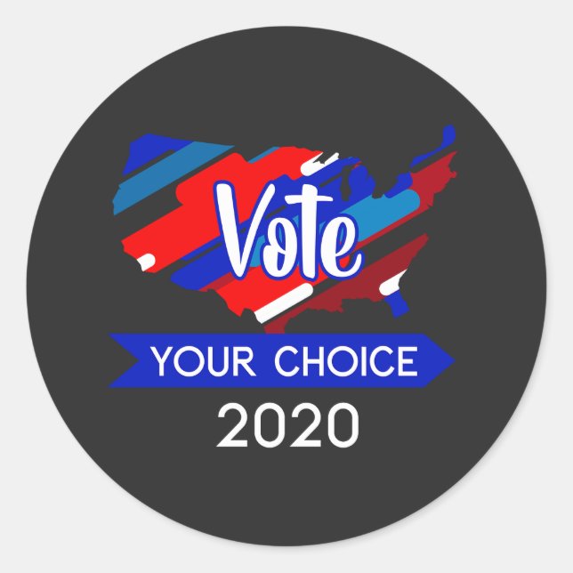 Sticker Rond Votez votre choix Déclaration politique 2020 (Devant)