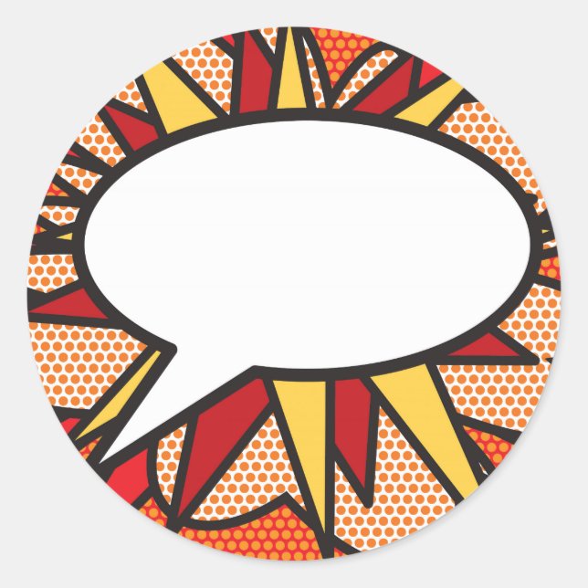 Sticker Rond Votre bulle de message de discussion drôle rétro b (Devant)