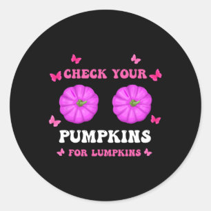 Sticker Rond Votre Citrouille Sensibilisation au cancer du sein