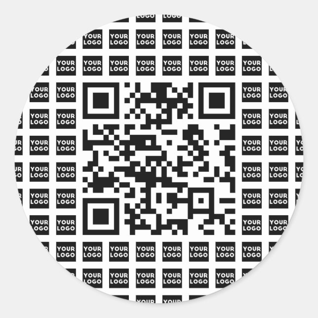 Sticker Rond Votre code QR Logo/Image Carrelé et modifiable (Devant)
