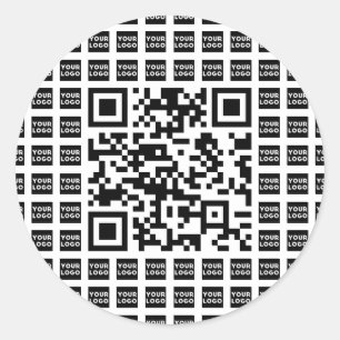 Sticker Rond Votre code QR Logo/Image Carrelé et modifiable