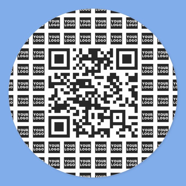 Sticker Rond Votre code QR Logo/Image Carrelé et modifiable (Créateur téléchargé)