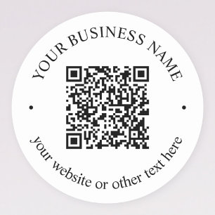 Sticker Rond Votre code QR téléchargé plus texte circulaire mod