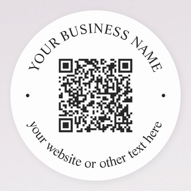 Sticker Rond Votre code QR téléchargé plus texte circulaire mod (Créateur téléchargé)
