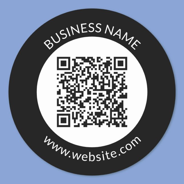 Sticker Rond Votre code QR téléchargé | Texte et couleurs modif (Créateur téléchargé)