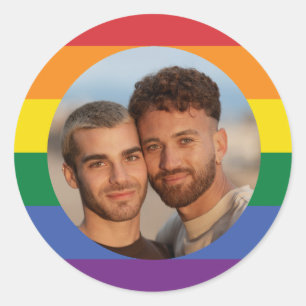 Sticker Rond Votre drapeau arc-en-ciel photo