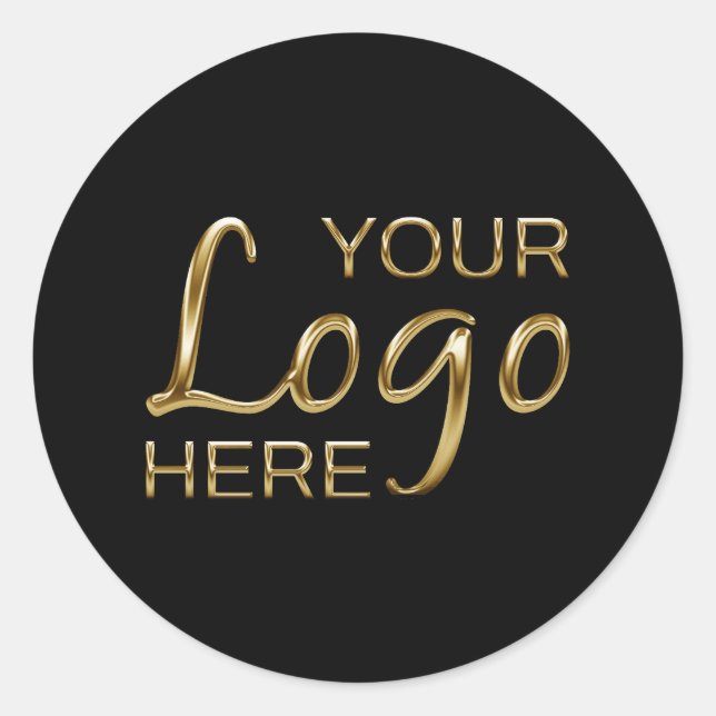 Sticker Rond Votre image de logo ici noir (Devant)