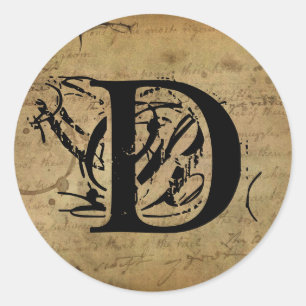 Sticker Rond Votre lettre. Monogramme fait sur commande.