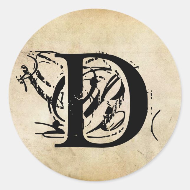 Sticker Rond Votre Lettre. Monogramme personnalisé. sensation v (Devant)