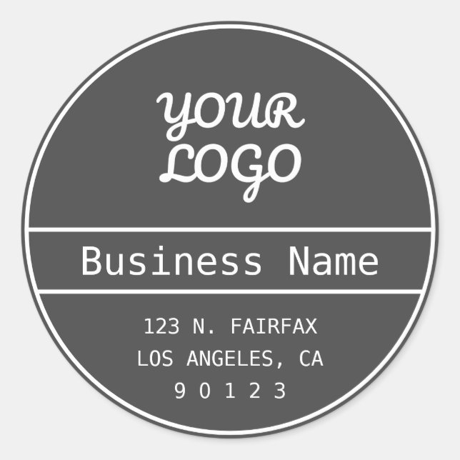 Sticker Rond Votre Logo Adresse de retour commerciale modifiabl (Devant)