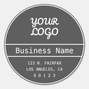 Sticker Rond Votre Logo Adresse de retour commerciale modifiabl