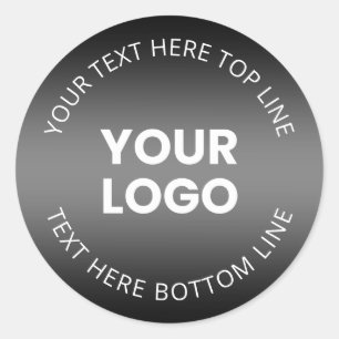 Sticker Rond Votre logo avec dégradé noir et blanc modifiable