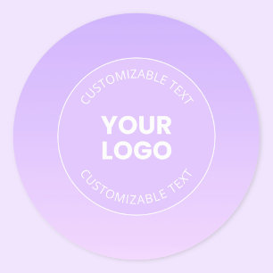 Sticker Rond Votre logo   Dégradé Ombre de la lavande subtile