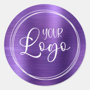 Sticker Rond Votre logo d'entreprise ici Métallic Améthyste