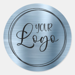 Sticker Rond Votre logo d'entreprise ici Metallic Blue