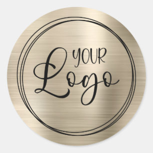 Sticker Rond Votre logo d'entreprise ici Metallic Gold