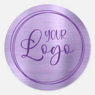 Sticker Rond Votre logo d'entreprise ici Metallic Pale Purple