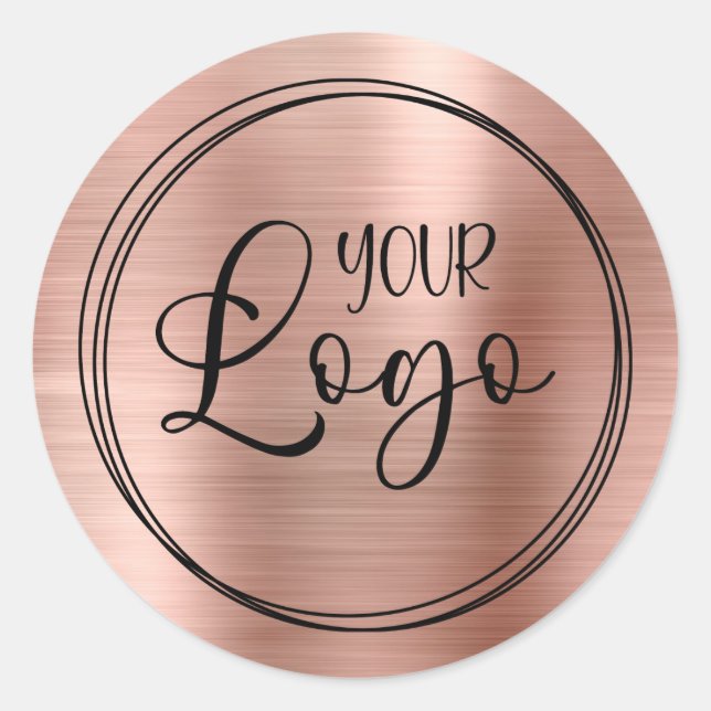 Sticker Rond Votre logo d'entreprise ici Metallic Rose Gold (Devant)