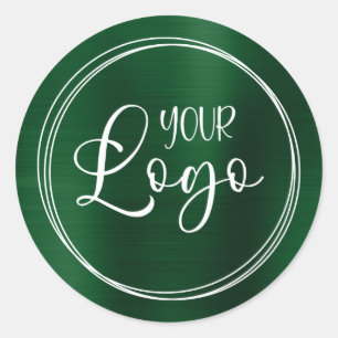 Sticker Rond Votre logo d'entreprise ici Métallic Vert foncé