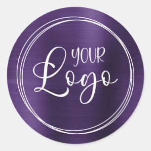 Sticker Rond Votre logo d'entreprise ici Métallic Violet foncé