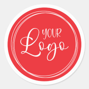 Sticker Rond Votre logo d'entreprise sur Red Circle