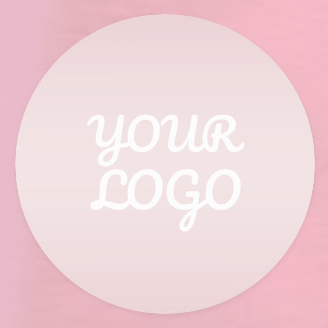 Sticker Rond Votre logo & élégant moderne Blush Pink Ombre (Créateur téléchargé)