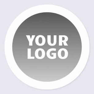 Sticker Rond Votre logo et la frontière moderne gris foncé Ombr
