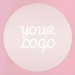Sticker Rond Votre logo et ombre rose blush élégante moderne