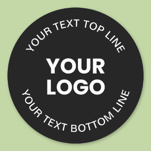 Sticker Rond Votre logo et texte Noir