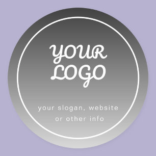 Sticker Rond Votre logo et votre texte Gradient gris foncé