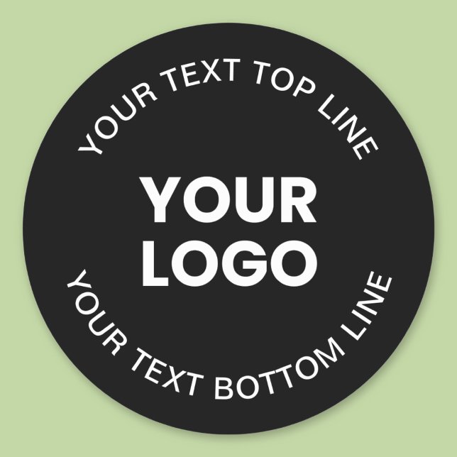 Sticker Rond Votre logo et votre texte | Noir (Créateur téléchargé)