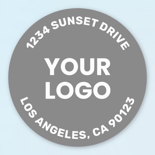 Sticker Rond Votre logo | Fond gris et texte blanc (Créateur téléchargé)