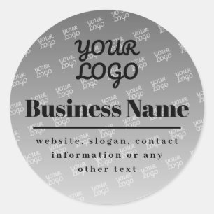 Sticker Rond Votre logo ici Carrelé Motif gris et noir