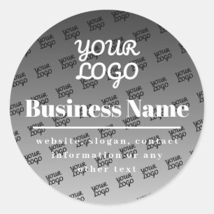 Sticker Rond Votre Logo Ici Motif Carreaux Noir & Blanc