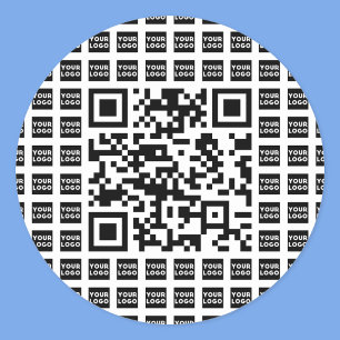 Sticker Rond Votre logo/image en mosaïque et code QR scannable