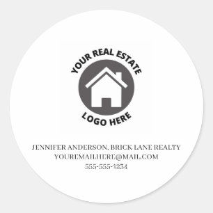 Sticker Rond Votre Logo Immobilier Ici Coordonnées