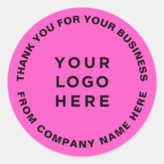 Sticker Rond Votre logo Merci simple et professionnel (Devant)
