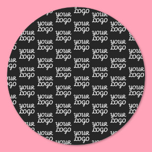 Sticker Rond Votre logo Motif de logo répétitif simple