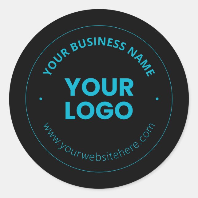 Sticker Rond Votre logo | Nom commercial et site Web modifiable (Devant)