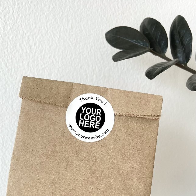 Sticker Rond Votre logo, nom et site Web Promo Classic Round (Créateur téléchargé)