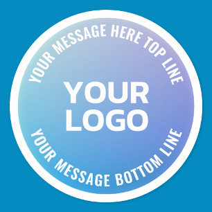 Sticker Rond Votre logo   Ombre de bleu à violet et texte circu