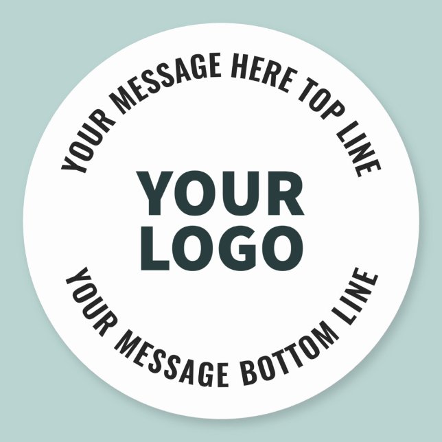 Sticker Rond Votre logo ou image | Texte éditable gras (Créateur téléchargé)