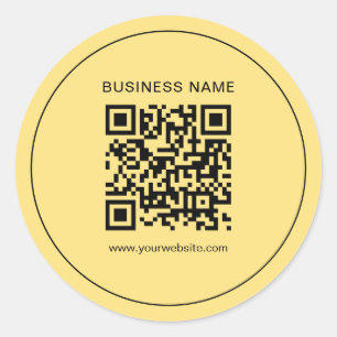 Sticker Rond Votre Logo Professionnel Texte Personnalisé QR Cod
