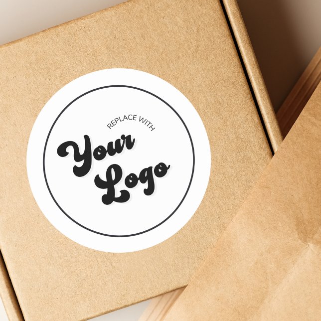 Sticker Rond Votre logo rétro funky ici Business Promotionnel   (Créateur téléchargé)