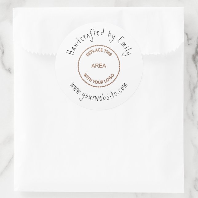 Sticker Rond Votre Logo Site Internet pour les petites entrepri (Sac)