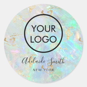 Sticker Rond votre logo sur opal inspiré arrière - plan
