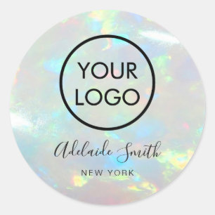 Sticker Rond votre logo sur opal photo classique collant rond